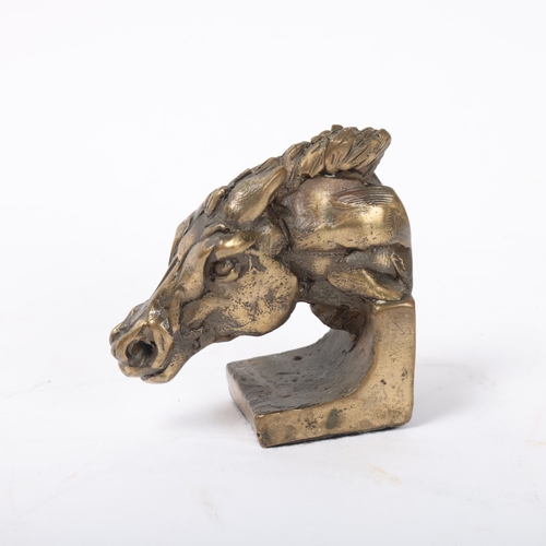 138 - Edward Waites (born 1988), small bronze horse's head, monogram EJW no. 6/95, height 6cm