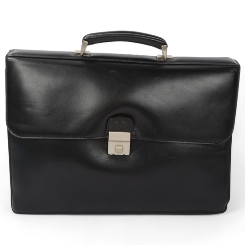 157 - AUSTIN REED - black leather briefcase, 42cm x 29cm, with dust bag, apparently unused