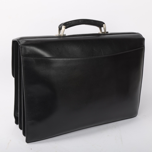 157 - AUSTIN REED - black leather briefcase, 42cm x 29cm, with dust bag, apparently unused