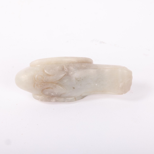 217 - A Chinese carved jade bird design pendant, length 7.5cm