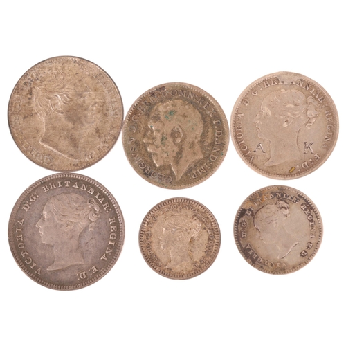 29 - A collection of 5 Maundy money coins, 1836 - 4d, 1838 - 2d, 1843 - 1 1/2d, 1859 - 4d, 1887 - 3d (sta... 