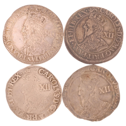 31 - Charles I (1625-1649) 4 silver shillings, approx diameter 33mm