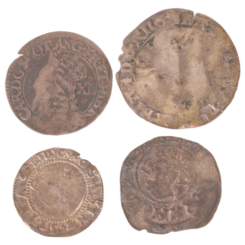 34 - A collection of English silver coins, Edward I penny, Henry I Groat, Elizabeth I Halfgroat, Charles ... 