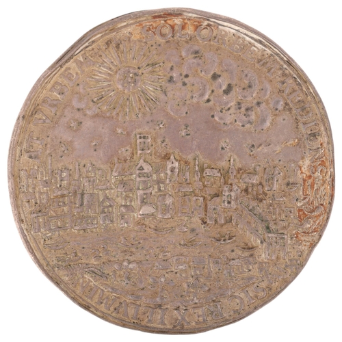 5 - A silver medal celebrating Charles I return from Scotland 1633, depicting City of London, rev King o... 