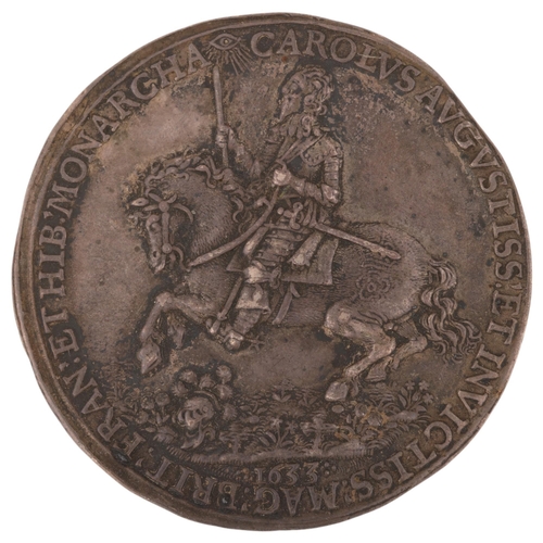 5 - A silver medal celebrating Charles I return from Scotland 1633, depicting City of London, rev King o... 