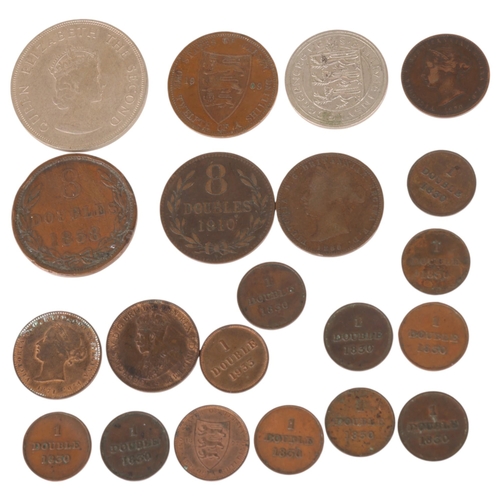 64 - A collection of 19th and 20th century Channel Isles coins