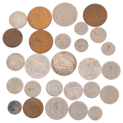 73 - A collection of 20th Century silver and copper Irish coins