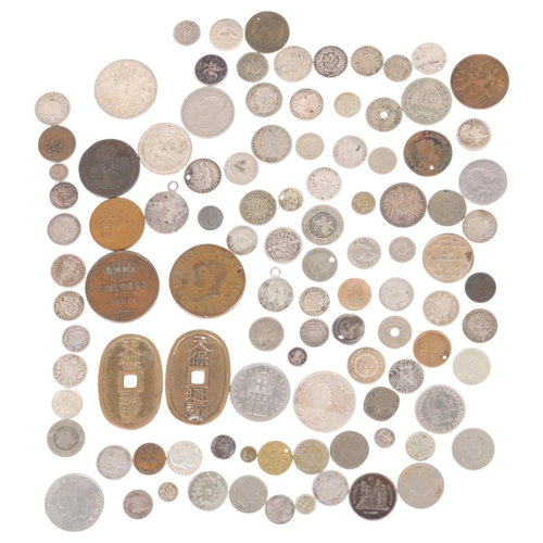 76 - A collection of mostly 19th/20th century foreign silver and copper coinage