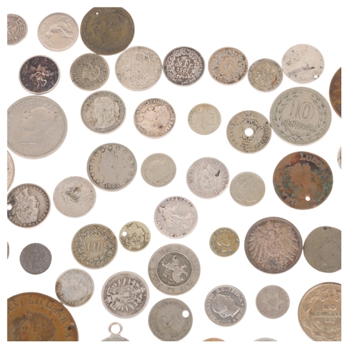 76 - A collection of mostly 19th/20th century foreign silver and copper coinage