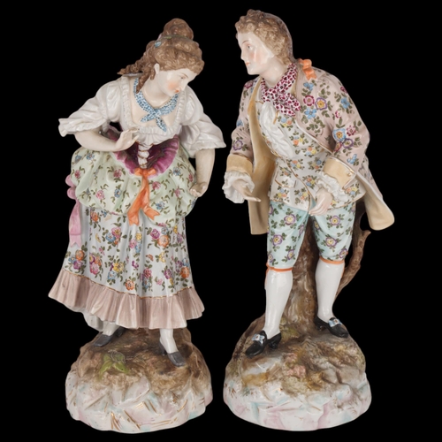 245 - Pair of Dresden porcelain figures, height 37cm