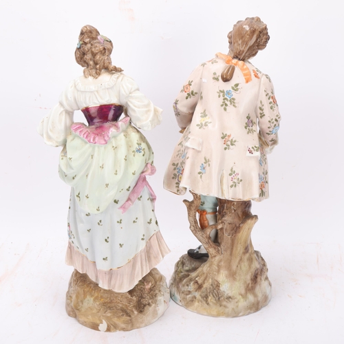 245 - Pair of Dresden porcelain figures, height 37cm