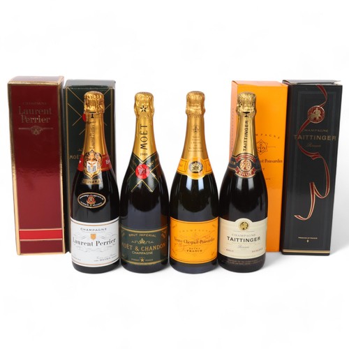 260 - 4 bottles of Champagne, Moet & Chandon Brut Imperiale vintage 1988, Tattinger Brut Reserve NV, Laure... 