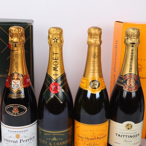 260 - 4 bottles of Champagne, Moet & Chandon Brut Imperiale vintage 1988, Tattinger Brut Reserve NV, Laure... 