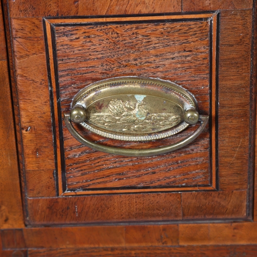 179 - 18th century oak dresser base of small size, with 3 frieze drawers, width 121cm, depth, 47cm, height... 