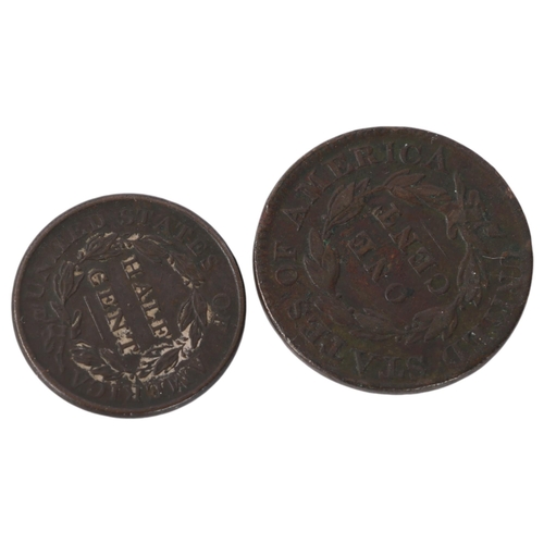 53 - An 1809 American Half-Cent copper coin and an 1830 One Cent coin