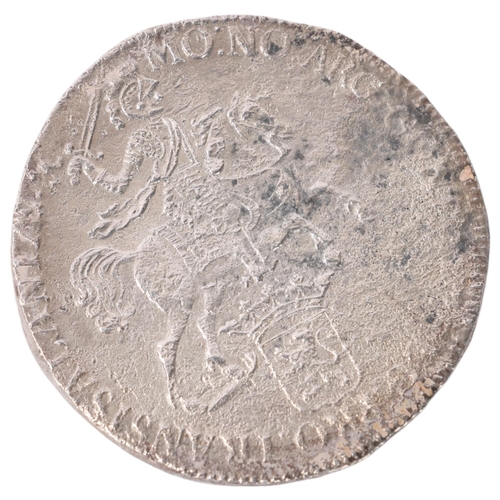 88C - A silver Ducaton, a knight on horseback with sword held aloft, above city arms, reverse two lions ho... 