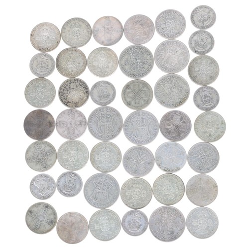 74 - A collection of 20th century British silver coinage, many pre 1946 (approx 450g), and commemorative ... 