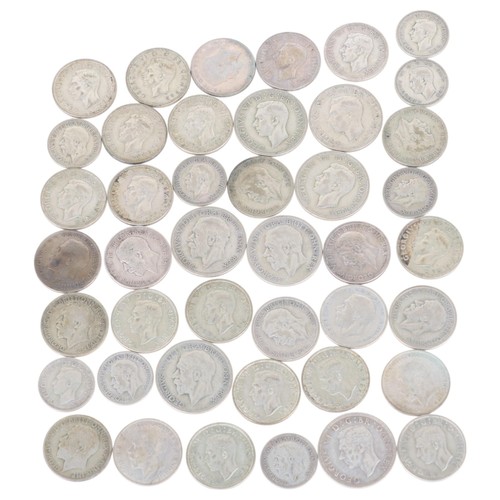 74 - A collection of 20th century British silver coinage, many pre 1946 (approx 450g), and commemorative ... 