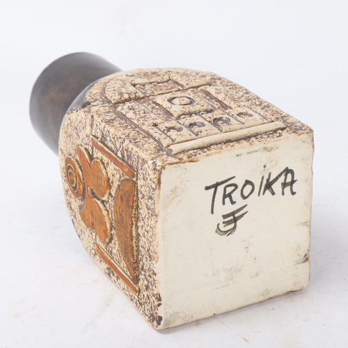 400 - A Troika pottery spice jar decorated by JANE FITZGERALD, signed to base, height 15cm