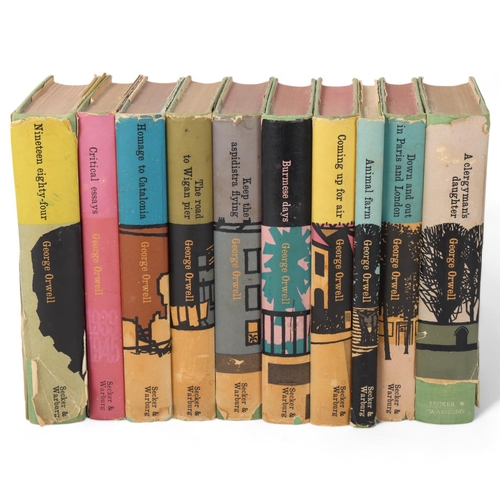 410 - A complete set of 10 books by GEORGE ORWELL, published by Secker & Warburg 1959-61, jacket designs b... 