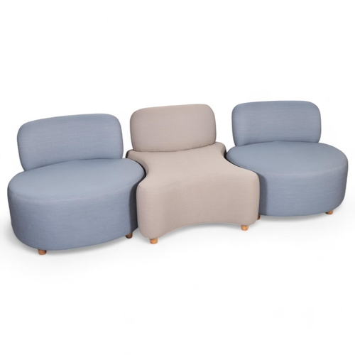 452 - Nigel Coates for Hitch Mylius, an  OXO post-modern modular sofa, the 3 free standing chairs can be a... 