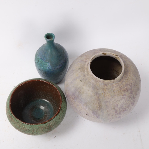 462 - 3 pieces of mid 20th century studio pottery, all with makers marks, tallest 17cm