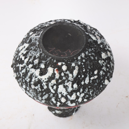 463 - A vintage San Marino vase, with lava glaze and antelope decoration, numbered to base 1550, height 15... 