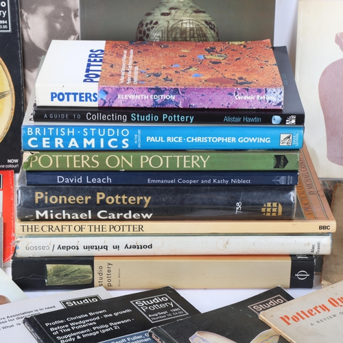 476 - A collection of studio pottery reference books, catalogues and magazines, most British Mid to late 2... 