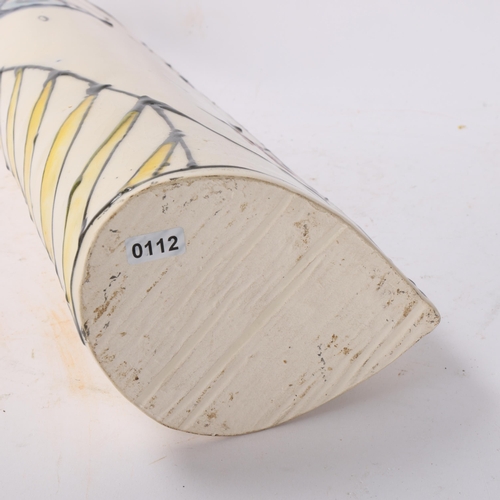 487 - JOHNATHAN COX, a studio ceramic vessel, hand built with tube lined and painted decoration, signed an... 