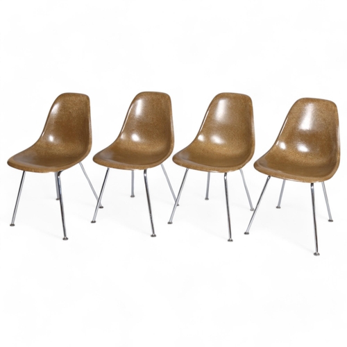 495 - A set of 4 Modernica, Los Angeles, California, CHARLES EAMES Case study fibreglass chairs with maker... 