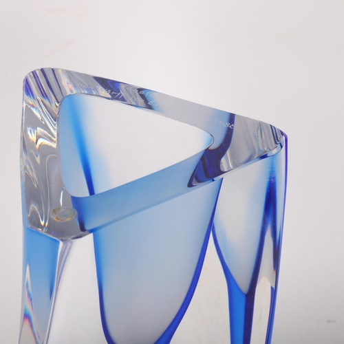 510 - GORAN WARFF for Kosta, a twisted triangular glass sculpture, 