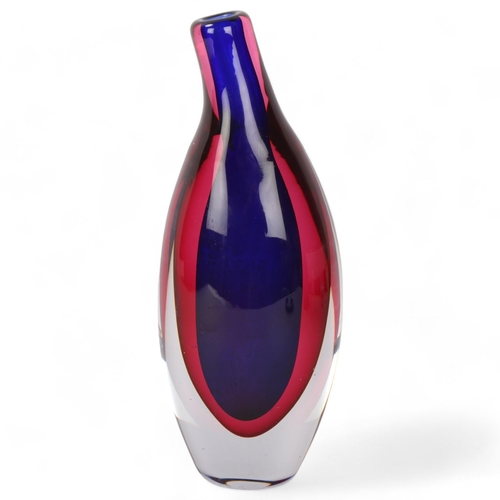 513 - ERNEST GORDON for Kosta, a glass vase in double sommerso blue and red, signed Kosta GH5059, height 2... 