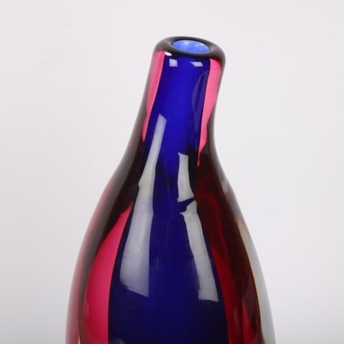 513 - ERNEST GORDON for Kosta, a glass vase in double sommerso blue and red, signed Kosta GH5059, height 2... 