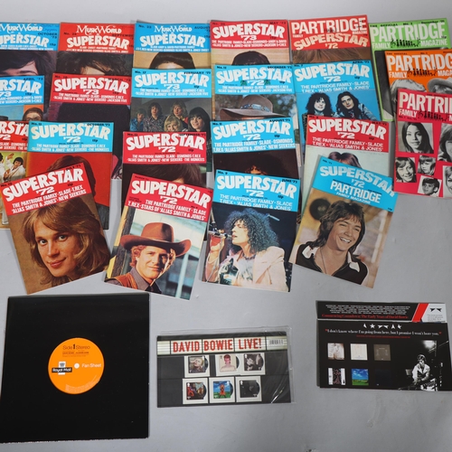 531 - A collection of 1970s' music magazines, The Partridge Family  No1-4, 20 copies of David Cassidy maga... 