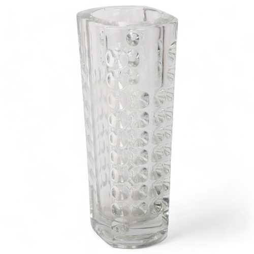 563 - RUDOLF JURNIKL for Rudolfova Hut Dubi Glassworks, a 1960s' designed press glass vase, height 25cm