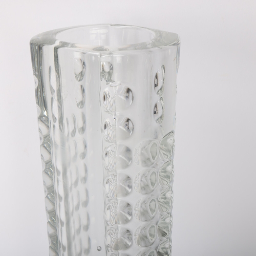 563 - RUDOLF JURNIKL for Rudolfova Hut Dubi Glassworks, a 1960s' designed press glass vase, height 25cm