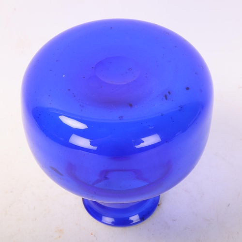 564 - ERIK HOGLUND for Boda, Sweden, a blue glass mallet vase, circa 1960s', with part of original label, ... 