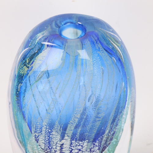 569 - J CARCASS, British, a heavy walled studio glass vase with seabed inspired decor, signed to base J Ca... 