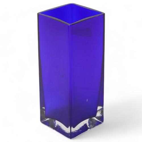 570 - PETR HORA, a blue glass Sommerso vase, circa 1970, no makers mark, height 15cm