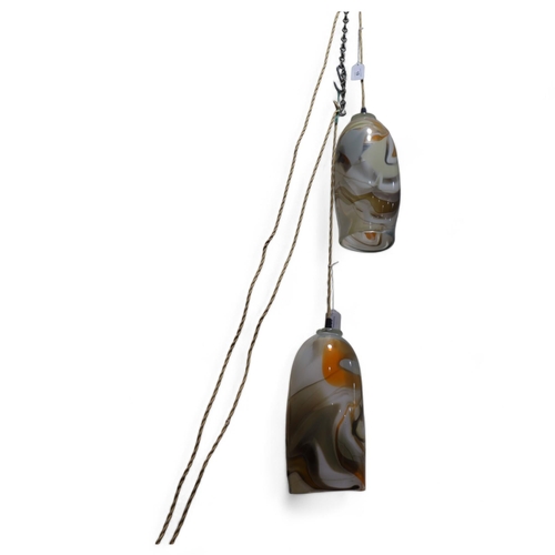 572 - GUIDO VAN BESOUW, South Africa, two hand blown studio glass pendant light, inspired by 