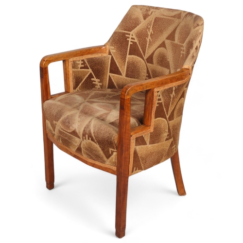 578 - A 1930s Art Deco armchair refurbished by Biba in the 1970s for use in Biba’s former Derry & Toms bui... 