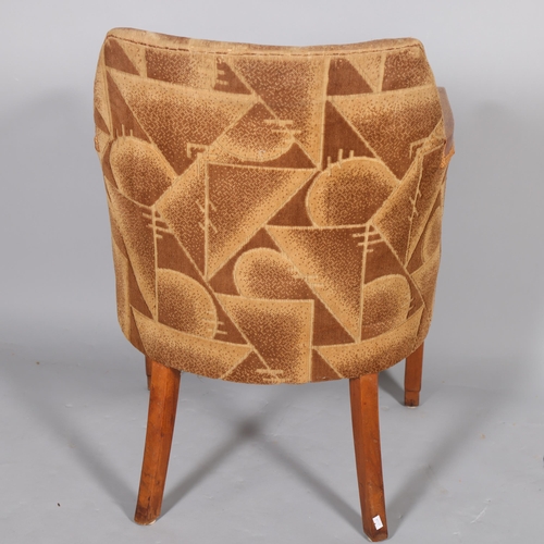 578 - A 1930s Art Deco armchair refurbished by Biba in the 1970s for use in Biba’s former Derry & Toms bui... 