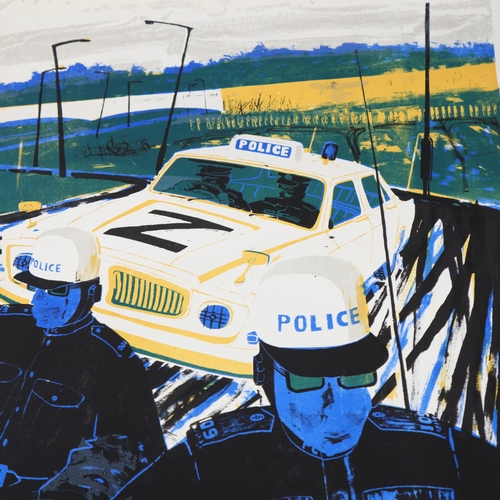 579 - A 20th century lithograph Z cars police scene, 66 x 46cm, unframed