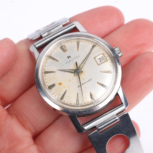 1025 - HAMILTON - a Vintage stainless steel automatic calendar wristwatch, ref. 4027-3, circa 1970s, silver... 