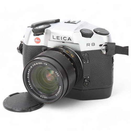 110A - Leica R8 SLR camera, with Leica lens and motor wind, boxed