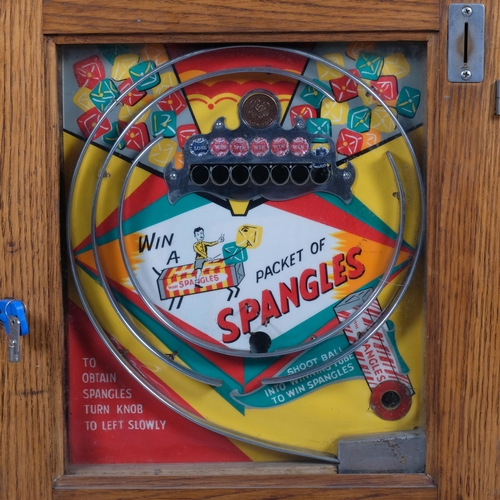 254B - A Vintage penny-in-the-slot machine, a flick-ball Ruffler & Walker Ltd- 