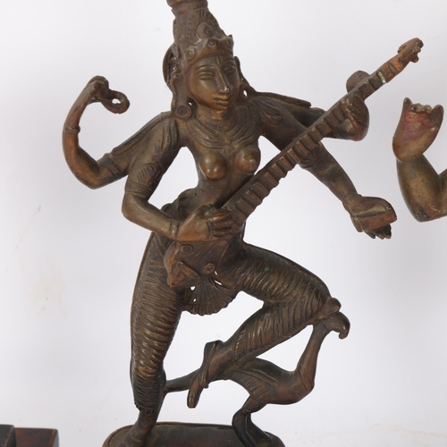 302 - 3 Indian bronze deities, largest height 22cm