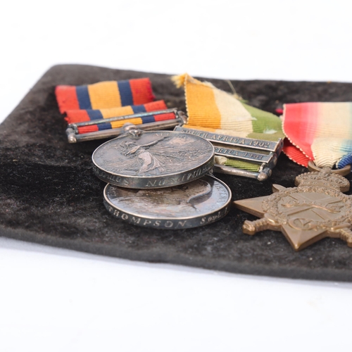 314 - A South Africa and World War I medal group to Lieutenant G.W.Thompson Somerset Light Infantry, later... 