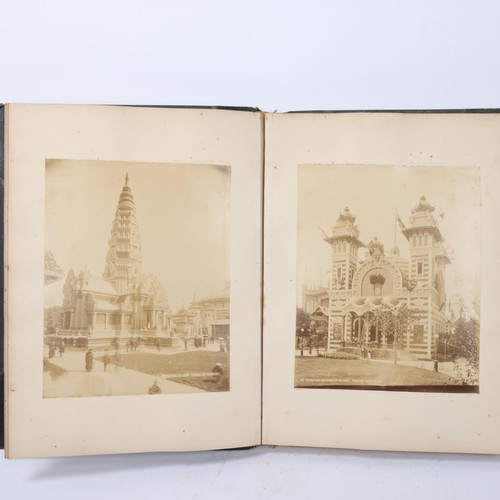 283 - Album of late 19th century photographs from the Paris 1889 Exhibition, album size 43cm x 33cm