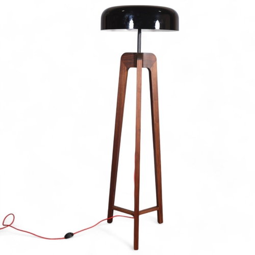 587 - SOVRAPPENSIERO design studio for PORADA - A Pileo Alta floor lamp in solid canaletta walnut with ena... 